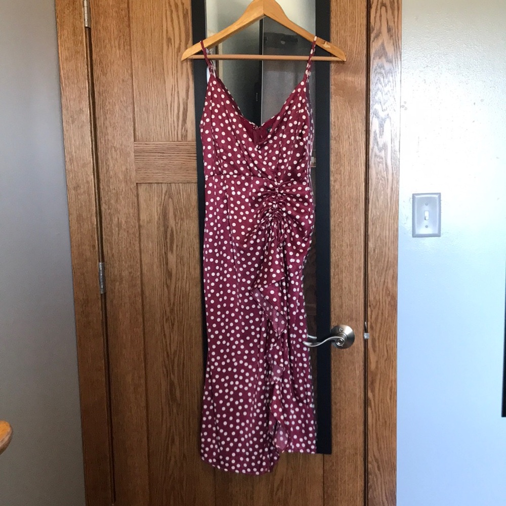 Silk red polkadot dress